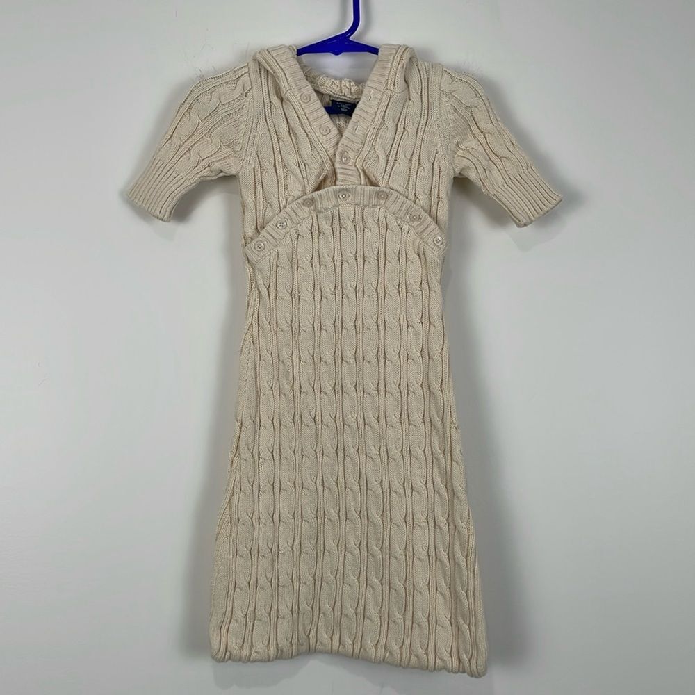 Gap Baby Sweater Sack 0-3 Months Cable Knit Cream Button Front